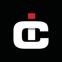Initial CI Or IC Simple Modern Geometric Business Logo vector
