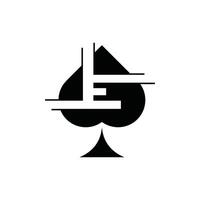 Initial E Ace Gambling Modern Geometric Simple Logo vector
