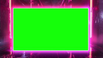 Creative Visual Effects Setup with Green Screen in a High-Tech Corridor video