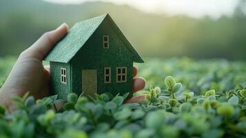 Small House on Lush Green Field photo