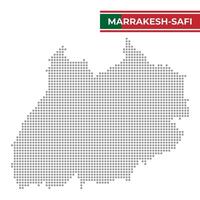Dotted map of Marrakesh-Safi Region in Morocco vector