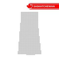 Dotted map of Saskatchewan is a province of Canada vector
