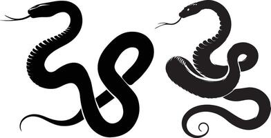 Art and Illustration of snake silhouette image vector