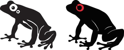 a silhouette of a poison dart frog in a crouching pose vector
