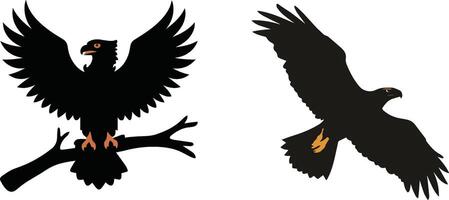 a striking silhouette of a harpy eagle in flight vector