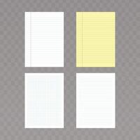A collection of A4 paper mockups in different styles vector