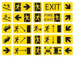 Fire signs. Meeting point in case of emergency. vector