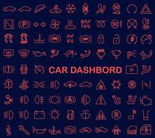 Car control panel interface. Automatic dashboard icon icons. vector