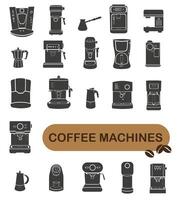 Coffee maker icons set. Outline set of coffee maker icons for web design isolated on white background vector