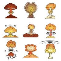 Nuclear explosion. A mushroom wave after an atomic explosion. After the atomic bomb cloud. vector