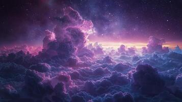 Colorful Space Filled With Stars and Clouds photo