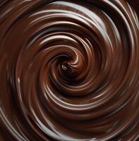 Closeup of Swirling Dark Chocolate Abstract Background photo