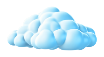 Cloud 3D Style Isolated on Transparent Background png