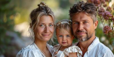 Man and Woman Holding Baby photo