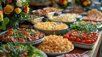 Assortment of Different Types of Pasta in Trays photo