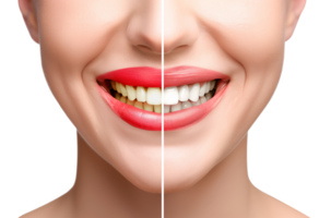 Before and After White Teeth for Dentist Advertisement Isolated on Transparent Background png