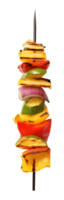Vegetable Kebab Barbecue Skewer Isolated on Transparent Background png