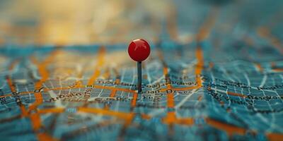 Map With Red Pin Marked photo