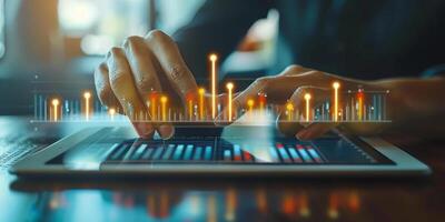 Person Typing on Laptop With Blurry Background photo