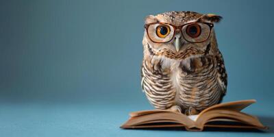 Owl Wearing Glasses Close Up photo