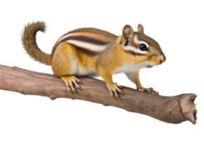 Chipmunk on Branch Isolated on Transparent Background png