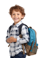 Kid Student With Backpack Isolated on Transparent Background png