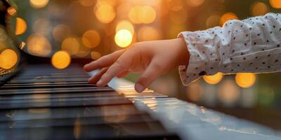 Person Playing Piano Close Up photo