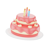 Full Birthday Cake with Candle Illustration for uiux, web, app, infographic, etc png