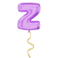 3D Balloon Alphabet Z Icon Illustration for uiux, web, app, infographic, etc png