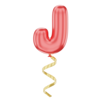 3D Balloon Alphabet J Icon Illustration for uiux, web, app, infographic, etc png