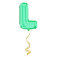 3D Balloon Alphabet L Icon Illustration for uiux, web, app, infographic, etc png