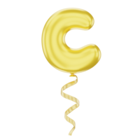 3D Balloon Alphabet C Icon Illustration for uiux, web, app, infographic, etc png
