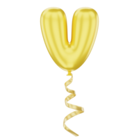 3D Balloon Alphabet V Icon Illustration for uiux, web, app, infographic, etc png