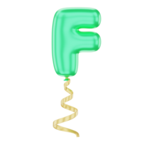 3D Balloon Alphabet F Icon Illustration for uiux, web, app, infographic, etc png
