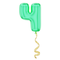 3D Balloon Number 4 Icon for uiux, web, app, infographic, etc png