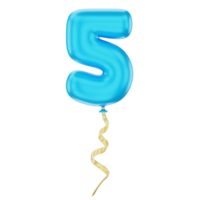3D Balloon Number 5 Icon for uiux, web, app, infographic, etc png