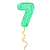 3D Balloon Number 7 Icon for uiux, web, app, infographic, etc png