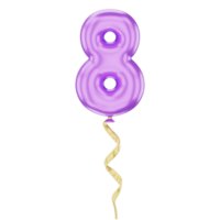 3D Balloon Number 8 Icon for uiux, web, app, infographic, etc png