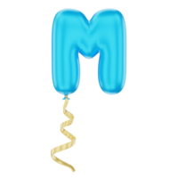 3D Balloon Alphabet M Icon Illustration for uiux, web, app, infographic, etc png