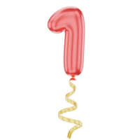 3D Balloon Number 1 Icon for uiux, web, app, infographic, etc png