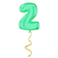 3D Balloon Number 2 Icon for uiux, web, app, infographic, etc png