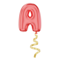 3D Balloon Alphabet A Icon Illustration for uiux, web, app, infographic, etc png