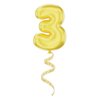 3D Balloon Number 3 Icon for uiux, web, app, infographic, etc png