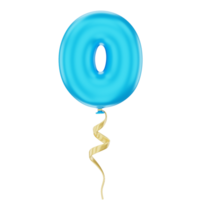 3D Balloon Number 0 Icon for uiux, web, app, infographic, etc png