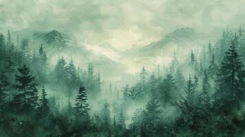 Lush Forest With Abundant Trees photo