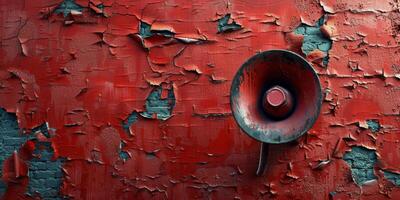 Red Surface With Speaker photo