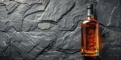 Bottle of Alcohol on Table photo