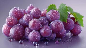 Grapes Covered in Water Droplets photo