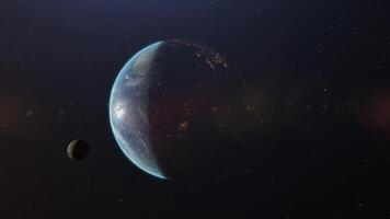 planète Terre et lune de le espace video
