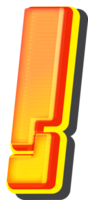 Exclamation mark, Technology 3D Font Alphabet png